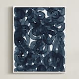 "Indigo Ink" - Art Print in Indigo by Erin McCluskey Wheeler - Framed Canvas