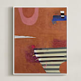 "BURNT SIENNA & BARK" - Art Print in red wine by Keren Toledano - Framed Canvas