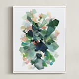 "Emerald Gems" - Art Print in Emerald Green by Yao Cheng Design - Framed Canvas