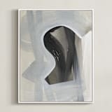 "Atmosphere" - Art Print in khaki and Off White by Angela Simeone - Framed Canvas
