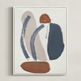 "Tracks No. 3" - Art Print in Indigo by Kara Schlabaugh - Framed Canvas