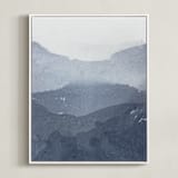 "Sacred Beginning No. 1" - Art Print in Indigo by Julia Contacessi - Framed Canvas