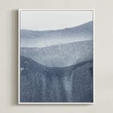 "Sacred Beginning No. 2" - Art Print in Indigo by Julia Contacessi - Framed Canvas
