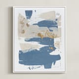 "On the Rocks No. 1" - Art Print in Wedgewood Blue by Julia Contacessi - Framed Canvas