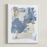 "On the Rocks No. 2" - Art Print in Wedgewood Blue by Julia Contacessi - Framed Canvas