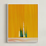 "Emerging" - Art Print in Orange Yellow by Jennifer Spencer - Framed Canvas