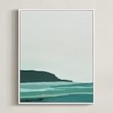 "Abstract Pacific Seascape Diptych 2" - Art Print in Turquoise by Caryn Owen - Framed Canvas