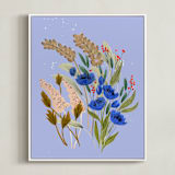 "Winifred" - Art Print in lavender-periwinkle by Peggy Dean - Framed Canvas
