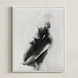 "mother embrace" - Art Print in Black by Kate Ahn - Framed Canvas
