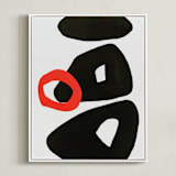 "Red Circle" - Art Print in Ripe Tomato Red by Deborah Velasquez - Framed Canvas