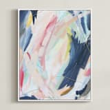 "Worry Lines" - Art Print in Soft Coral by Katie Schermbeck - Framed Canvas