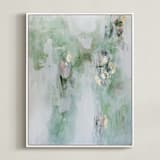 "Leaf It Alone" - Art Print in Sage Green by Christine Olmstead - Framed Canvas