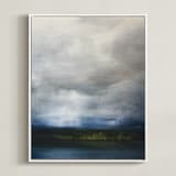"Rain and Light" - Art Print in Rain Blue by Brian Sostrom - Framed Canvas