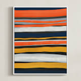 "Bands of Sun, Sand and Sky" - Art Print in Sunflower Yellow by Deborah Velasquez - Framed Canvas