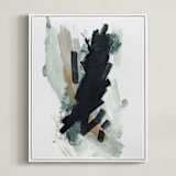 "Mark No. 5" - Art Print in Navy Blue by Kara Schlabaugh - Framed Canvas