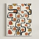 "Plainful" - Art Print in papaya by Bethania Lima - Framed Canvas