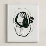 "Black 03" - Art Print in black, white, beige by Catilustre - Framed Canvas