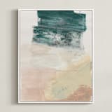 "The Layers Beneath" - Art Print in lush green by Lauren Packard - Framed Canvas