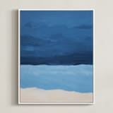"Blue Horizon" - Art Print in deep blue by Colleen Ehrlich - Framed Canvas