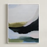 "Elemental layers" - Art Print in Olive by Melanie Severin - Framed Canvas