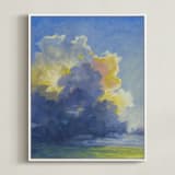 "A Better Day" - Art Print in Thunder Blue by Stephanie Goos Johnson - Framed Canvas