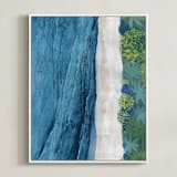 "Indigo Sea" - Art Print in Indigo Sea Blue by Denise Wong - Framed Canvas