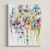 "Wildflowers" - Art Print in rose by Lindsay Megahed - Framed Canvas