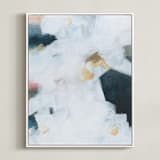 "Betwixt & Between I" - Art Print in Dark Blue by M Gloria Hunter - Framed Canvas