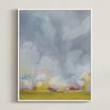 "Grace in the Winds" - Art Print in Gray by Emily Jeffords - Framed Canvas