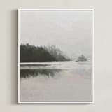 "LakeView II" - Art Print in Misty Grey by Amy Hall - Framed Canvas
