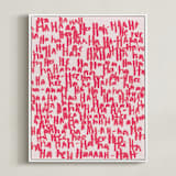 "HA-HA-HA-HA" - Art Print in Rose by Kate Roebuck - Framed Canvas