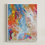 "Retract" - Art Print in White by LaDara McKinnon - Framed Canvas