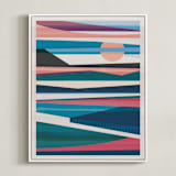 "Viewpoint" - Art Print in Grapefruit by Jen Florentine - Framed Canvas