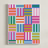 "Not your average checkers" - Art Print in Rainbow by Ashes and Ivy Studio - Framed Canvas