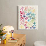 "A Rainbow of Flowers" - Art Print in Pale Sunshine by The Scribblist - In a Room