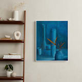 "The Leaf" - Art Print in Peacock by Michel Villalpando - In a Room