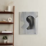 "Atmosphere" - Art Print in khaki and Off White by Angela Simeone - In a Room