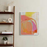 "Sunrise & Waterfalls 2" - Art Print in Coral by Karyn Denten - In a Room