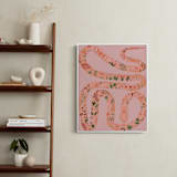 "Folk Floral Snake" - Art Print in Coral by Juliana Moreira-Callahan - In a Room