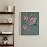 "Arrangement in Rose & Teal" - Art Print in Rose by Sonal Nathwani - In a Room