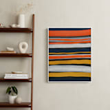 "Bands of Sun, Sand and Sky" - Art Print in Sunflower Yellow by Deborah Velasquez - In a Room