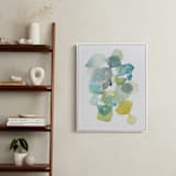 "Hexagon with Dots in Blue" - Art Print in Turquoise by Yao Cheng Design - In a Room