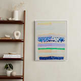 "Happy Inside" - Art Print in Apricot Sunshine by HAPI ART - In a Room