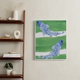 "Swimming Carp" - Art Print in Green Grass by Emily Bremner Forbes - In a Room