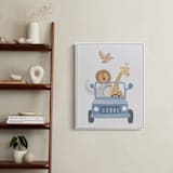 "Safari Friends 4" - Art Print in Blue by Teju Reval - In a Room