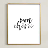 "It's French for darling" - Art Print in Midnight by Hudson meet Rose - Framed