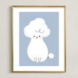"Poodle" - Art Print in Slate by Lori Wemple - Framed