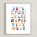 "Robot Alphabet" - Art Print in Primary by Joseph Apel - Framed