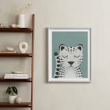 "Snow Leopard" - Art Print in Duck Egg by 2birdstone - In a Room