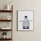"Baby Animal Penguin" - Art Print in Antarctic Grey by Cass Loh - In a Room